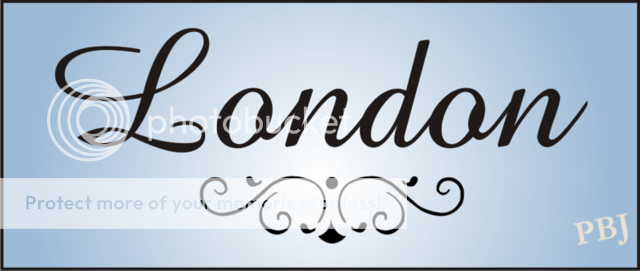 New Stencil #S52 ~ London in fancy french font with decorative 