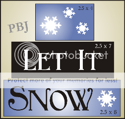 New Stencil Trio #T172 ~ Let It Snow with Snowflake topper design 