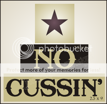 Stencil Trio No Cussin Barn Star Cowboy Western Blocks  