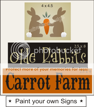 Stencil Olde Rabbits Carrot Farm Spring Primitive Signs  