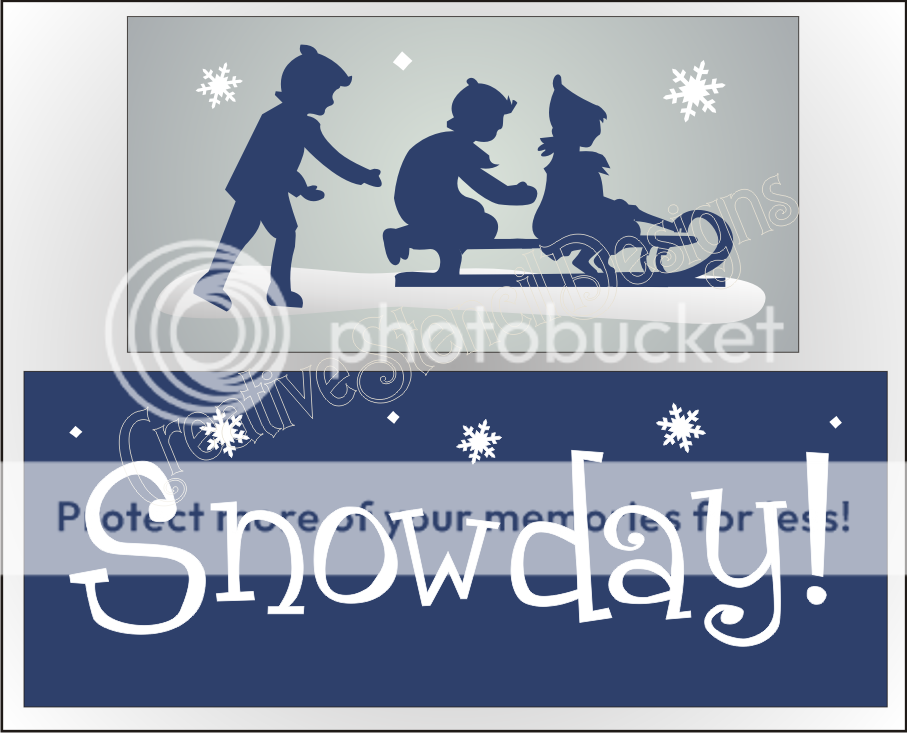 New Stencil #T283 ~ Snow day with Kids sledding, winter meadow and 