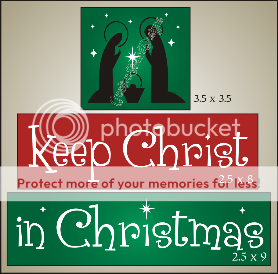 New Stencil Trio #T288 ~ Keep Christ in Christmas with Nativity 