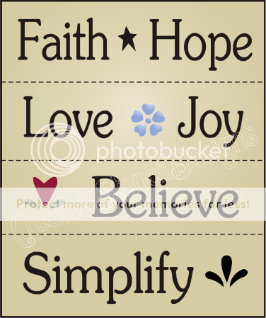 New Stencil #W42 ~ LOT of (4) Stencils, Faith Hope Love Joy Believe 