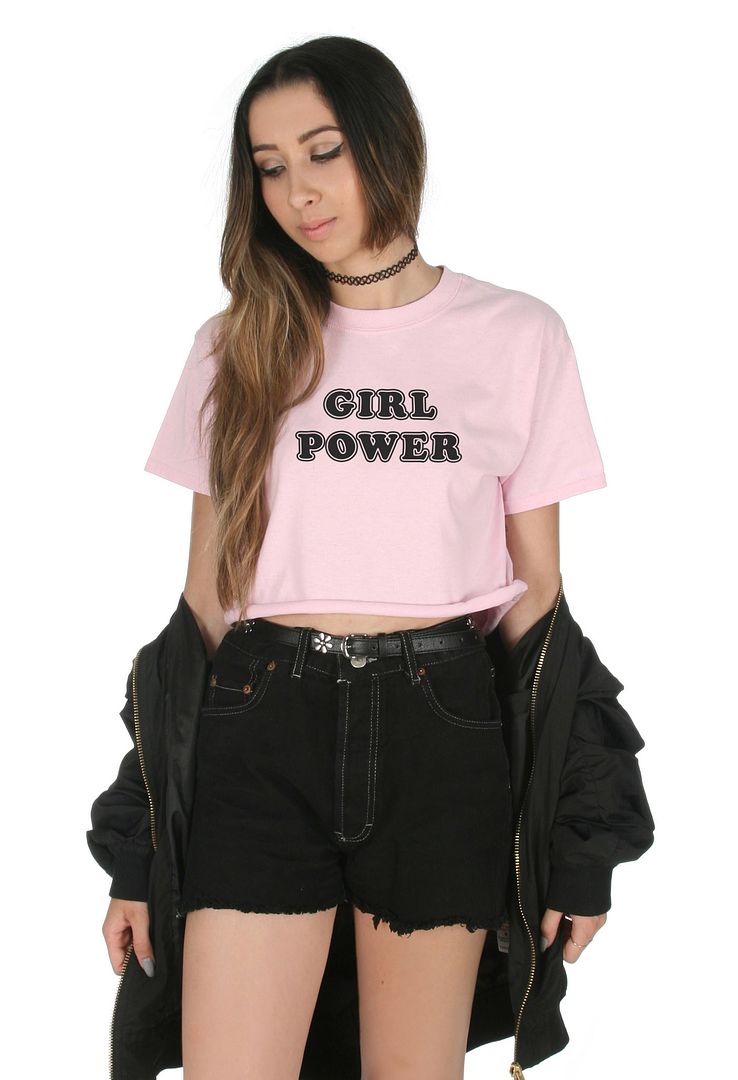Girl Power Crop Top Shirt Fashion Blogger Grunge Cute Grl Pwr Tumblr ...