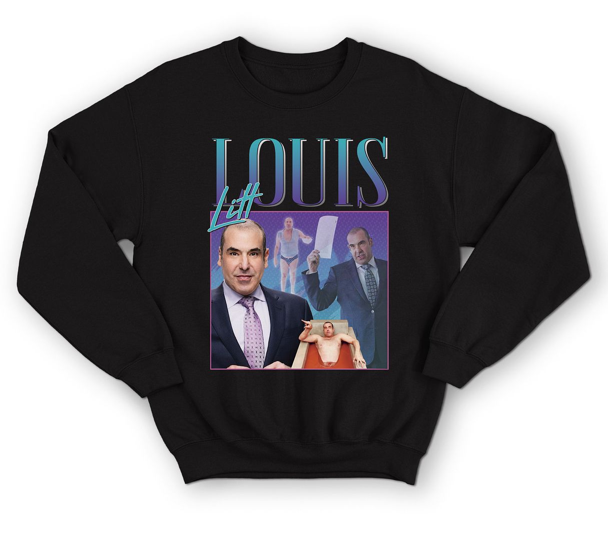 Louis Litt Homage Jumper Sweatshirt Funny Suits TV show Icon Legend 90&#39;s Fandom | eBay