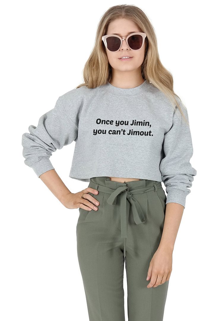 Women S Sweaters Clothing Shoes Accessories Once You Jimin You Can T Jimout Crop Sweater Jumper Top Cropped Bts Kpop Myself Co Ls - bts jimin in a bag roblox