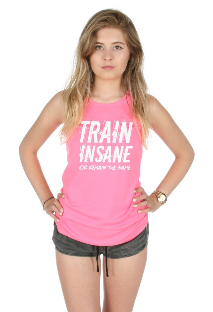 Train Insane Or Remain The Same Gym funny Birthday WOMENS GIRLIE VEST