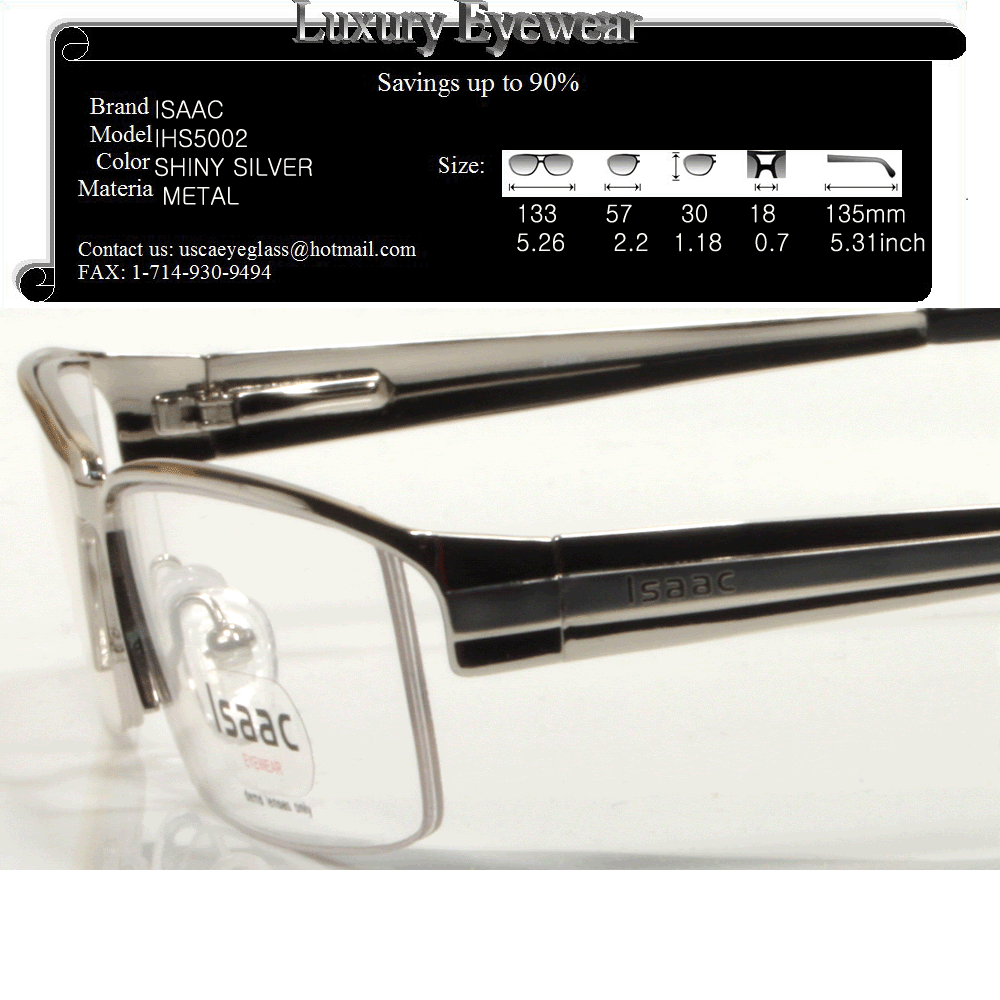 ISAAC EYEGLASSES EYEGLASS FRAMES IHS5002 S SILVER GLASSES SPRING 