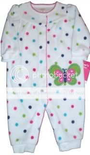NWT GIRLS CARTERS FLEECE JUMPSUIT OUTFIT 1 PC WARM SIZE  
