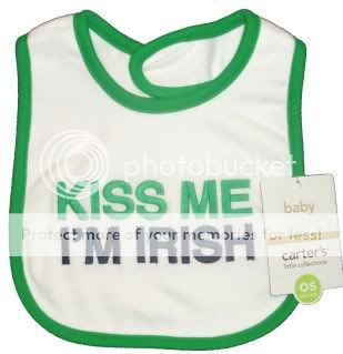 irish by carters white with green trim has embroider kiss me i m irish 