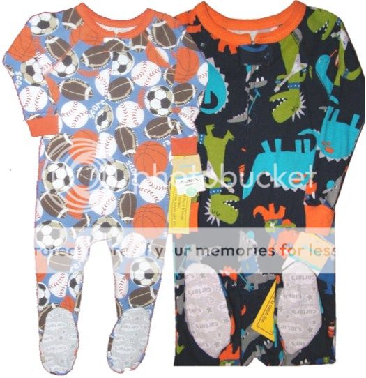 dino size 18 mo both are snug fit non flame resistant 100 % cotton you