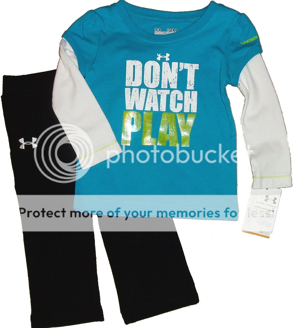 Under Armour Baby Girl Boy 2 Piece Set Long Sleeve Outfit PC Top Bottom Twins